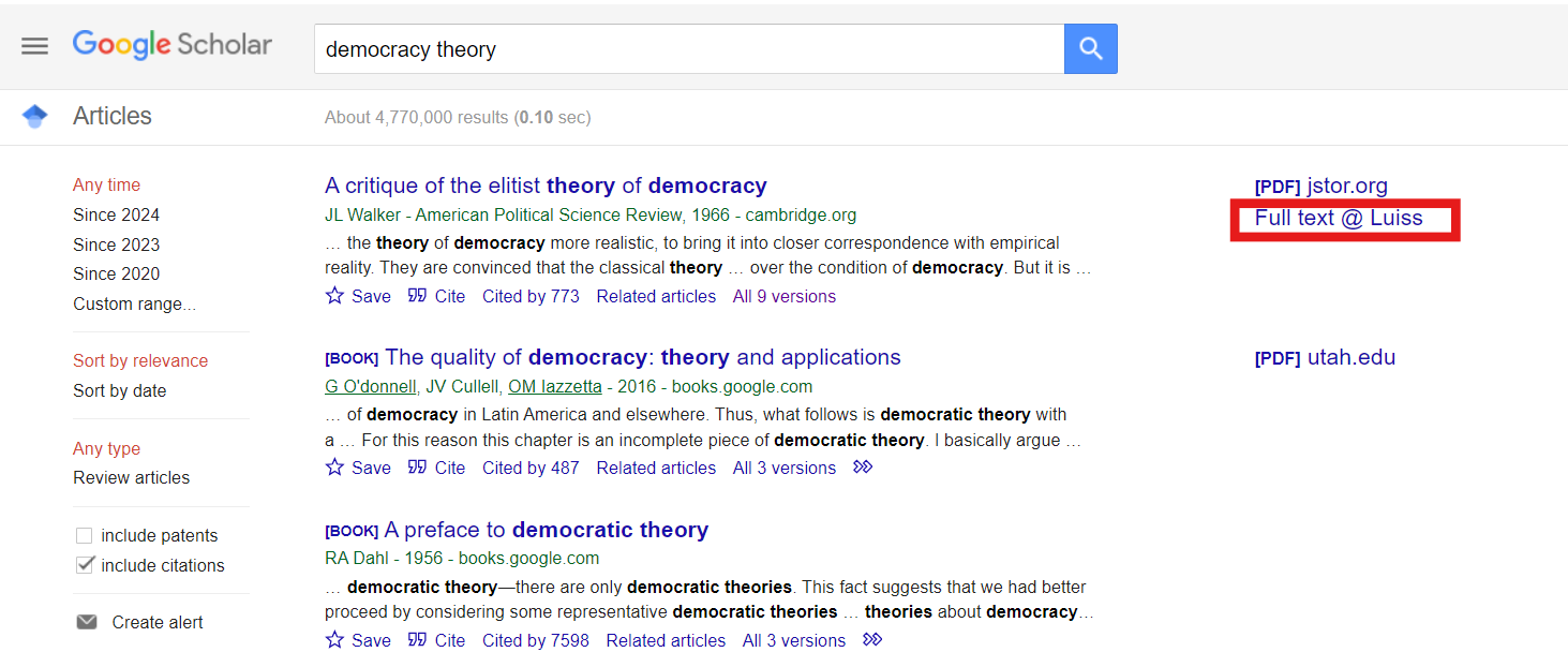 Results on Google Scholar